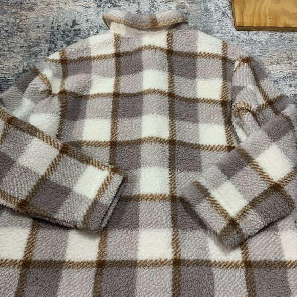 Koolaburra UGG Brushed Back Oversized Sherpa Cozy Shacket Birch Size Small - Picture 7 of 14